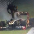 Video: Nick Heidfeld’s lucky escape from blazing F1 car
