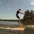 Video: Watch a man water skiing on a barstool