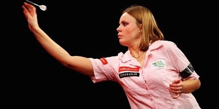One reporter is really not happy about how the ladies darts is going