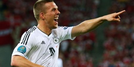 Video: The reaction from Lukas Podolski’s son after his dad saves his penalty is priceless