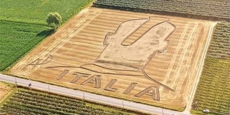 Pic of the Day: Italy have seen our flags and raised us an entire cornfield dedicated to Mario Balotelli