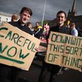Picture: The Father Ted protesters arrive at the G8 Summit