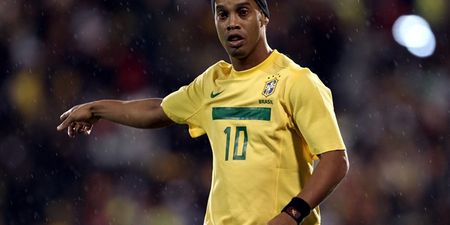 Ronaldinho gets the better of Seaman yet again as he releases his own brand of condoms