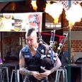 Australian busker performs AC/DC’s Thunderstruck on flaming bagpipes