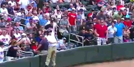 Video: Baseball ballboy makes the most spectacular catch you’ll see all year