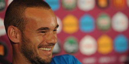Video: Wesley Sneijder’s back-heeled goal for Holland today was a bit class