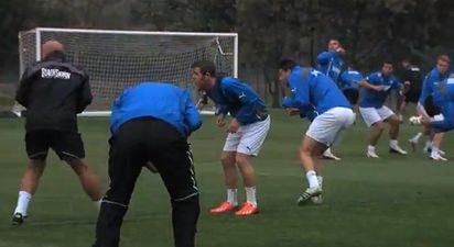 Video: Bolt for the Blues – Rangers players a bit spooked by lightning during training