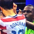 Video: Sunny Don-light as Landon Donovan accepts sunglasses fired onto the pitch