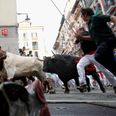 Pic: Man takes a bull horn to the balls in Pamplona