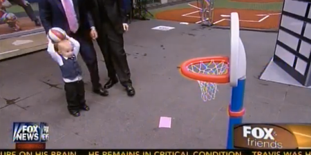 Video: FOX News reporter throws basketball at baby’s face… kind of