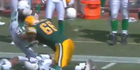 Video: Jaysus, this is a fairly monster hit from the Canadian Football League