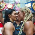 Picture: Two female boxers go from intense stare down to kissing