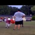 Video: He may be young, but this Pee-Wee footballer is taking no prisoners