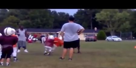 Video: He may be young, but this Pee-Wee footballer is taking no prisoners