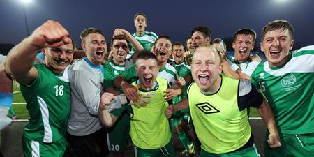 The Irish University team looked pretty happy after beating Russia last night