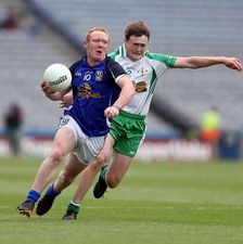 Pic: Cavan’s Cian Mackey and London’s Philip Butler pull the scariest faces of the Championship so far