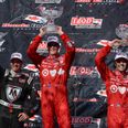 Video: IndyCar driver drops glass trophy on the podium