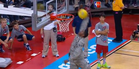 Video: Solider shows the pros how it’s done with incredible windmill dunk