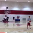 Video: Simply one hell of a basketball trick shot