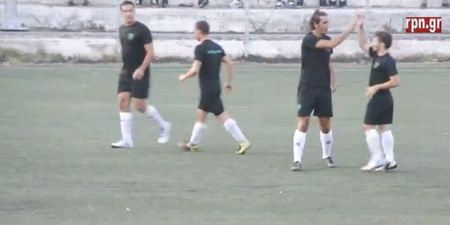 Video: Robert Pires interrupts holidays to help local Greek team, scores one, sets up the winner