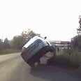 Video: Small railing flips car