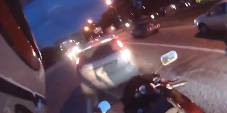 Video: Motorcyclist loses road rage battle with car