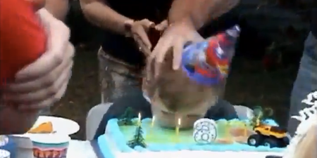 Video: Family gathering turns nasty after birthday cake prank