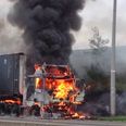 Pic: Truck bursts into flames on M50