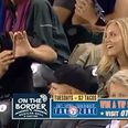 Video: Guy at baseball game has absolutely zero shame in taking picture of attractive woman next to him