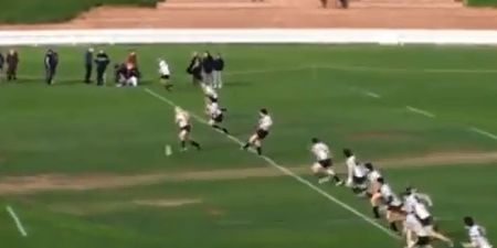Video: Rugby ref gets whacked with the ball in the face straight from kick-off
