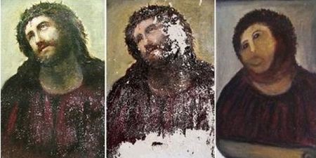 Video: Remember the woman that ruined the Jesus painting? She’s now cashing in on her spectacular blunder