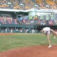 Video: What a pitch – Korean taekwondoist shows athletic skills on baseball field
