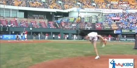Video: What a pitch – Korean taekwondoist shows athletic skills on baseball field