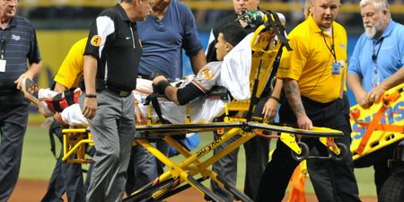 Video: Baseball player carted off field after suffering horrific knee injury