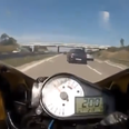 Video: Biker avoids death thanks to some last minute braking
