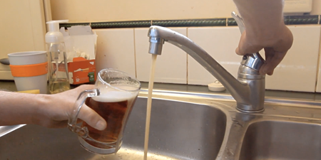 Video: Best prank EVER! Man finds every tap in his house plumbed with beer