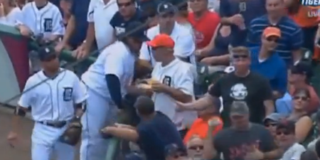Video: Baseball player steals a nacho from an unsuspecting fan