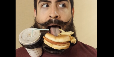 Video: How to eat food using only your beard…