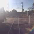 Video: Man’s amazing near-miss as he walks right in front of oncoming train