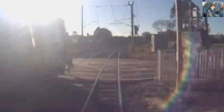 Video: Man’s amazing near-miss as he walks right in front of oncoming train