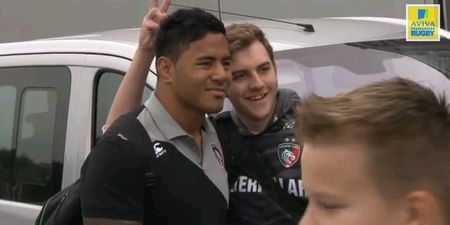 Video: Very brave young fella gives Manu Tuilagi the bunny-ear treatment