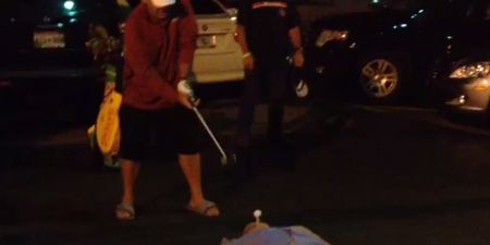 Video: Would you let John Daly take a tee shot off your face in a car park in the dark? This guy did