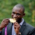 Pic: Yes, that’s David Rudisha in a Clare GAA jersey with his Olympic gold medal