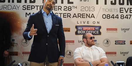 Pic: The eye cut that has seen the David Haye and Tyson Fury fight cancelled