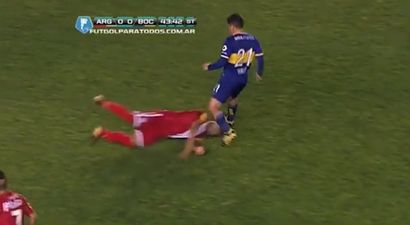 Video: In South America, tackling with your feet is just too easy
