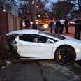 Lamborghini Aventador split in half following crash with mid-sized saloon