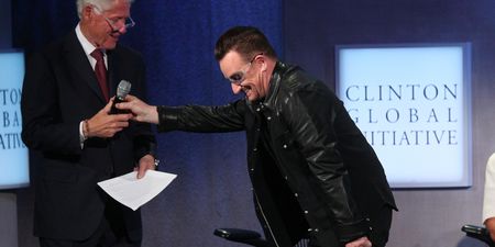 Video: Bono’s impression of Bill Clinton is surprisingly good