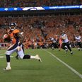 Video: Denver Broncos linebacker learns about the folly of premature celebration the hard way