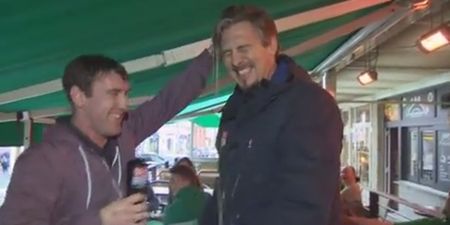 Video: Irish fan soaks reporter on German Sky Sports News
