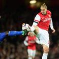 Nicklas Bendtner’s rare appearance tonight for Arsenal did not go down well